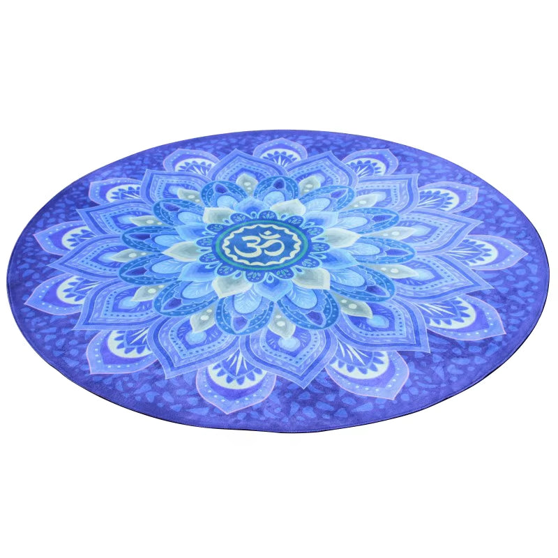 Round Exercise Yoga Mat Meditation Pad 60-90-125CM Diameter Non-Slip Carpet Printing Cushion Pad Pilates Fitness Workout